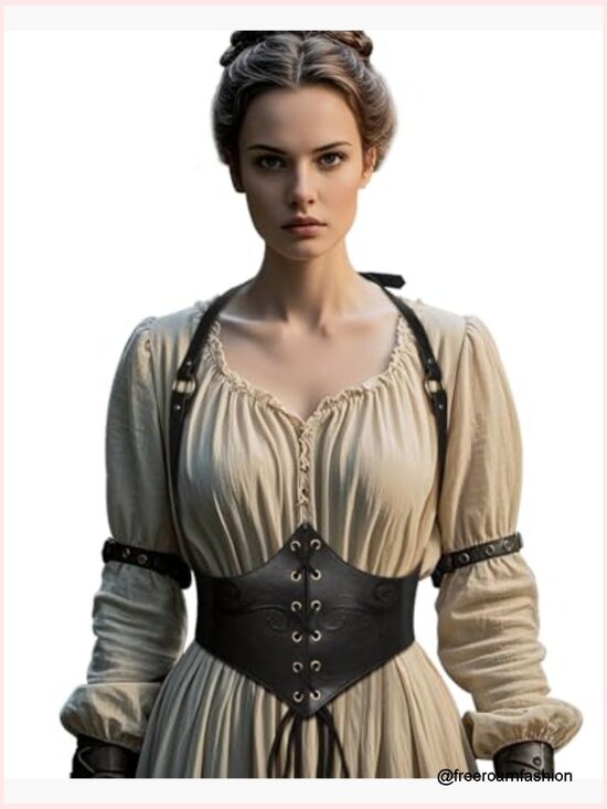 Renaissance Leather Corset Belt Medieval Viking Cinch Belt Women Steampunk
